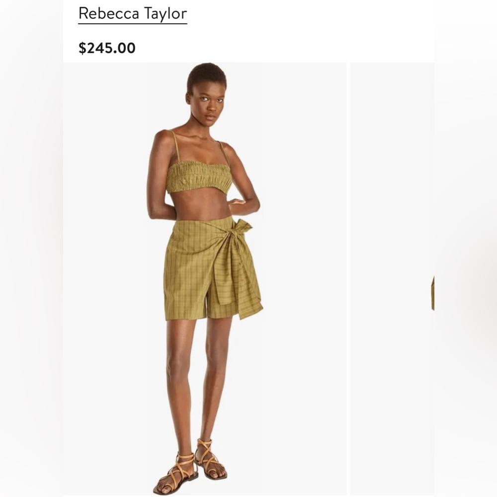 Rebecca Taylor Plaid Olive Combo Skort / Size 0 - NWT